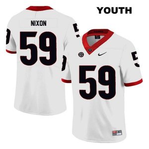 Youth Georgia Bulldogs NCAA #59 Steven Nixon Nike Stitched White Legend Authentic College Football Jersey PBN3754KY